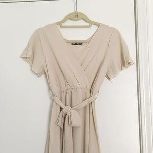 Natural/cream midi dress, size XS/US 2
